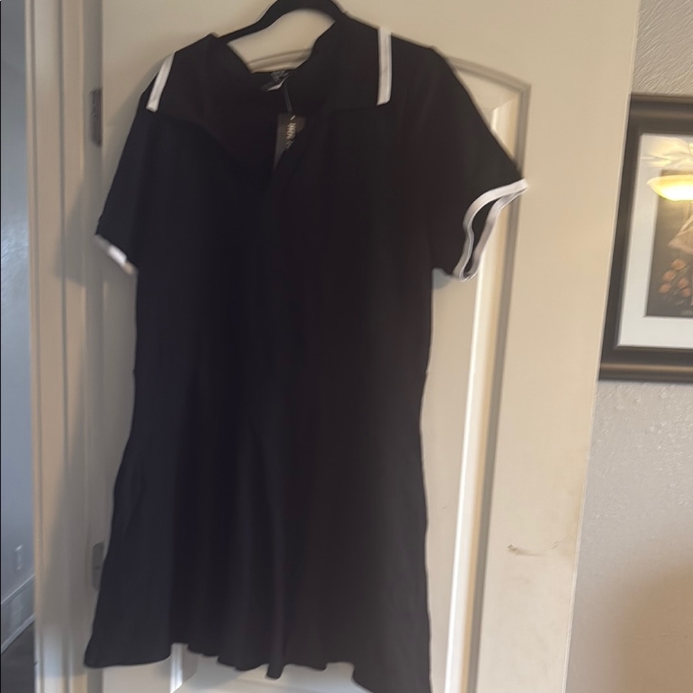 Black Dress with White Trim